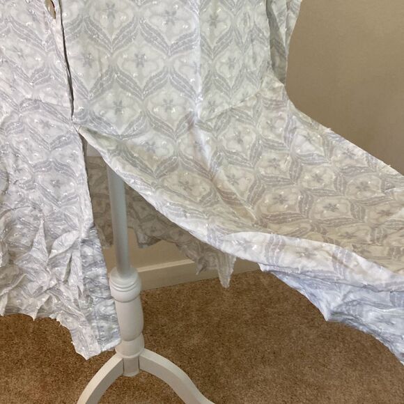 J. Valdi Womens Barcelona Tie Front Midi Shirt Dress Size Medium (M3) - Picture 7 of 14